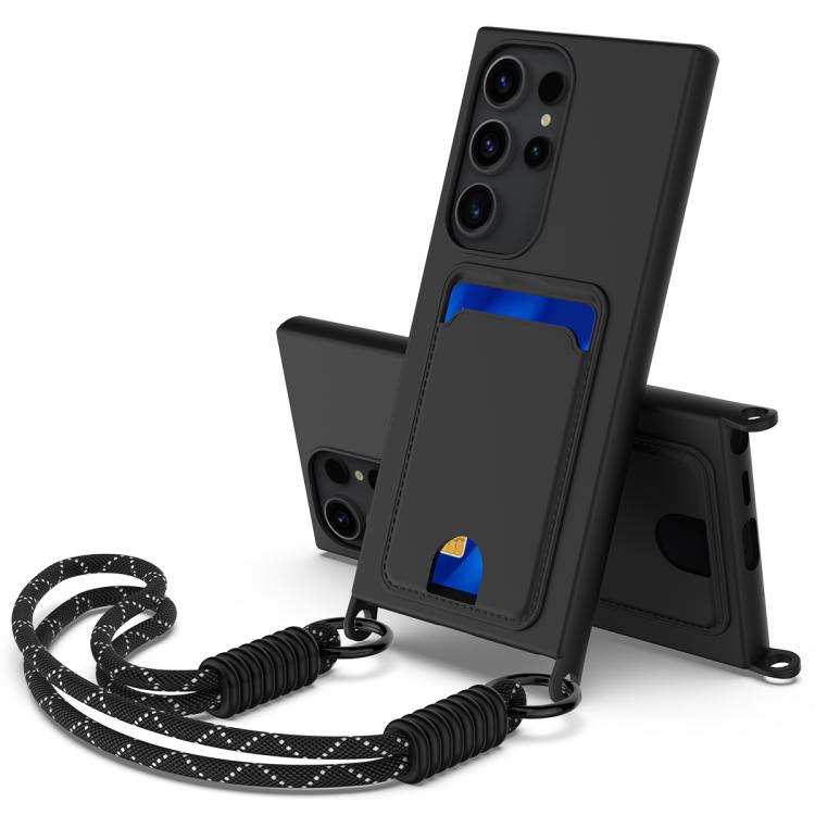 For Samsung Galaxy S23 Ultra 5G Integrated Card Bag Solid Color Liquid Silicone Phone Case Gen2 with Short Lanyard(Black)
For Samsung Galaxy S23 Ultra 5G Integrated Card Bag Solid Color Liquid Silicone Phone Case Gen2 with Short Lanyard(Black)