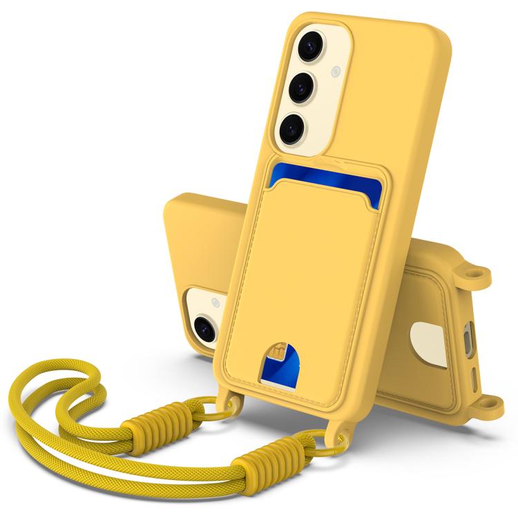 For Samsung Galaxy S25 5G Integrated Card Bag Solid Color Liquid Silicone Phone Case Gen2 with Short Lanyard(Yellow)
For Samsung Galaxy S25 5G Integrated Card Bag Solid Color Liquid Silicone Phone Case Gen2 with Short Lanyard(Yellow)