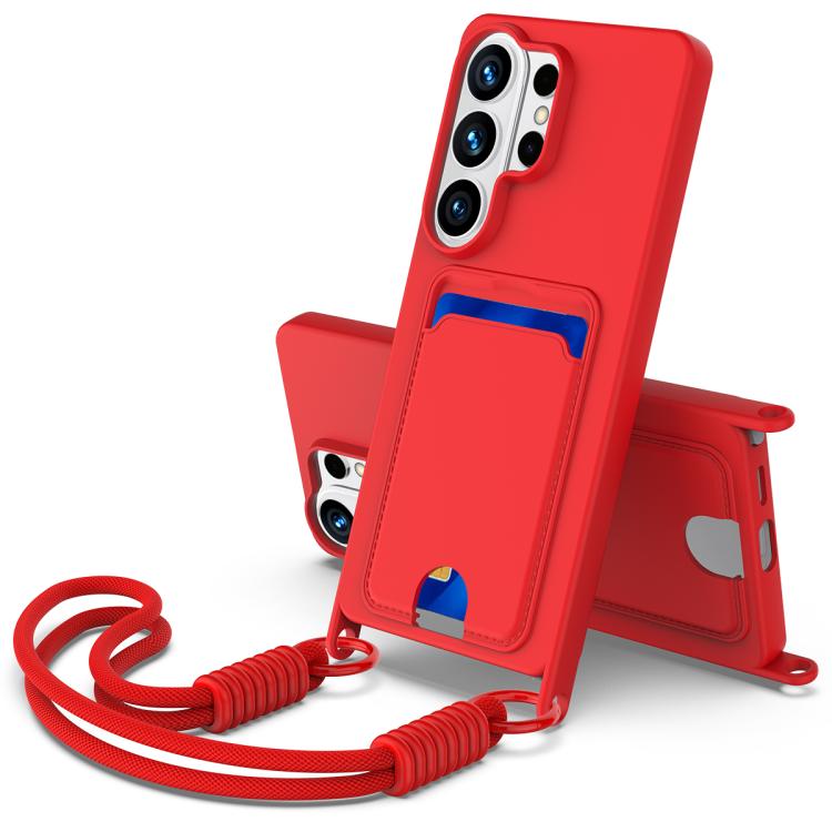 For Samsung Galaxy S26 Ultra 5G Integrated Card Bag Solid Color Liquid Silicone Phone Case Gen2 with Short Lanyard(Red)
For Samsung Galaxy S26 Ultra 5G Integrated Card Bag Solid Color Liquid Silicone Phone Case Gen2 with Short Lanyard(Red)