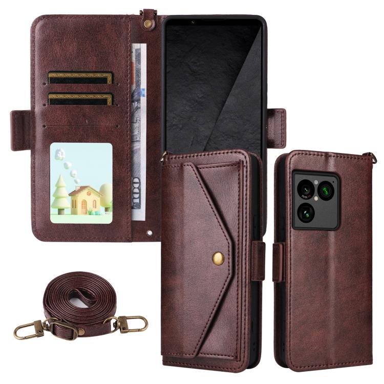 For Sony Xperia 1 VIII Multi-card Slots Crossbody Cowhide Leather Phone Case(Brown)
For Sony Xperia 1 VIII Multi-card Slots Crossbody Cowhide Leather Phone Case(Brown)