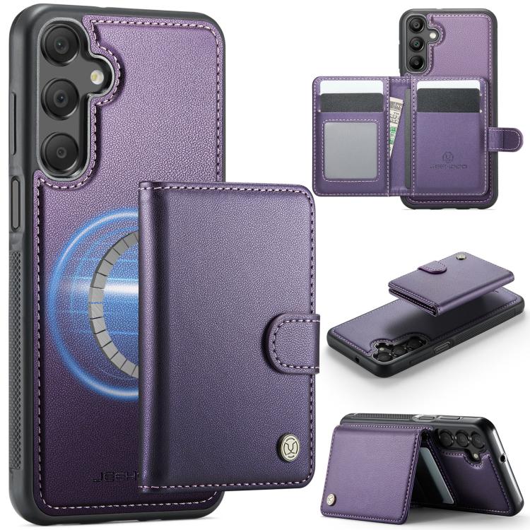For Samsung Galaxy A16 4G / 5G JEEHOOD J09 Buckle Card Bag MagSafe Magnetic Style RFID Leather Phone Case(Purple)
For Samsung Galaxy A16 4G / 5G JEEHOOD J09 Buckle Card Bag MagSafe Magnetic Style RFID Leather Phone Case(Purple)