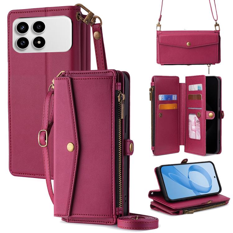 For Redmi K90 5G / Poco F8 Pro Zipper Wallet Side Buckle Crossbody Lanyard Leather Phone Case(Red)
For Redmi K90 5G / Poco F8 Pro Zipper Wallet Side Buckle Crossbody Lanyard Leather Phone Case(Red)