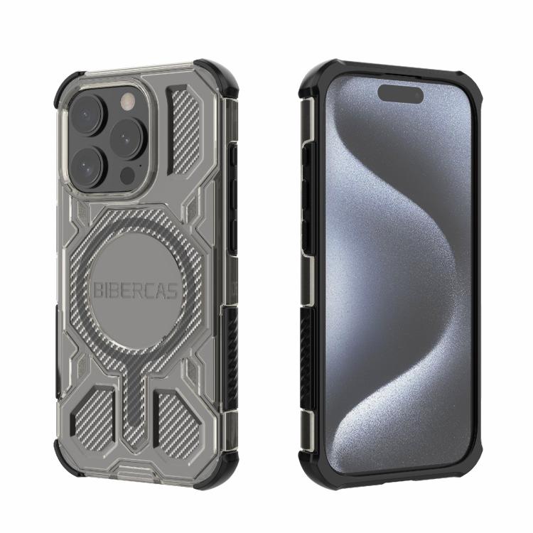 For iPhone 15 Pro BIBERCAS Transparent Color Series MagSafe Air Bag Shockproof Phone Case(Black)
For iPhone 15 Pro BIBERCAS Transparent Color Series MagSafe Air Bag Shockproof Phone Case(Black)