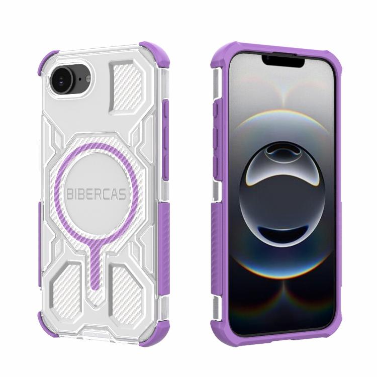 For iPhone 16e BIBERCAS Transparent Color Series MagSafe Air Bag Shockproof Phone Case(Purple)
For iPhone 16e BIBERCAS Transparent Color Series MagSafe Air Bag Shockproof Phone Case(Purple)
