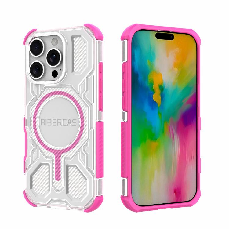 For iPhone 16 Pro BIBERCAS Transparent Color Series MagSafe Air Bag Shockproof Phone Case(Pink)
For iPhone 16 Pro BIBERCAS Transparent Color Series MagSafe Air Bag Shockproof Phone Case(Pink)