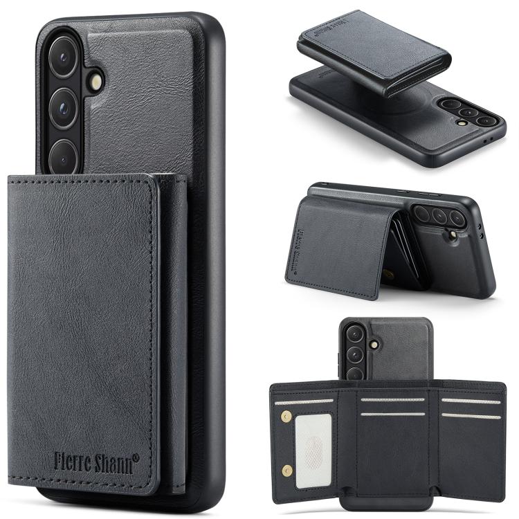 For Samsung Galaxy S24 FE 5G Fierre Shann 2 in 1 Holder RFID Card Slot Wallet MagSafe Phone Case(Black)
For Samsung Galaxy S24 FE 5G Fierre Shann 2 in 1 Holder RFID Card Slot Wallet MagSafe Phone Case(Black)