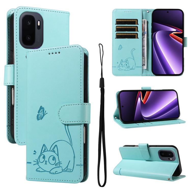 For OnePlus Ace 6 Ultra Adorable Cat Embossed Pattern Flip Leather Phone Case(Green)
For OnePlus Ace 6 Ultra Adorable Cat Embossed Pattern Flip Leather Phone Case(Green)