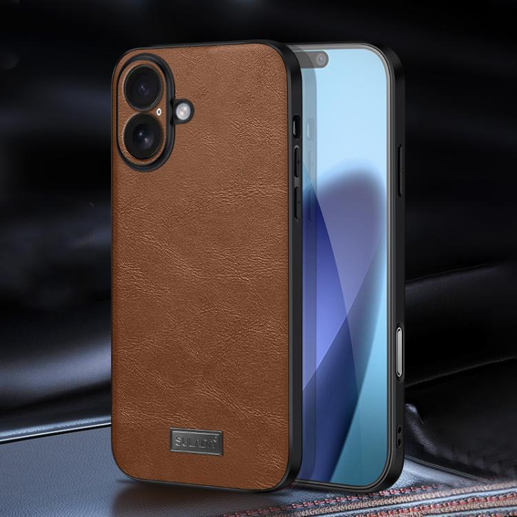 For iPhone 17 SULADA Shockproof TPU Hybrid Handmade Leather Phone Case(Brown)
For iPhone 17 SULADA Shockproof TPU Hybrid Handmade Leather Phone Case(Brown)