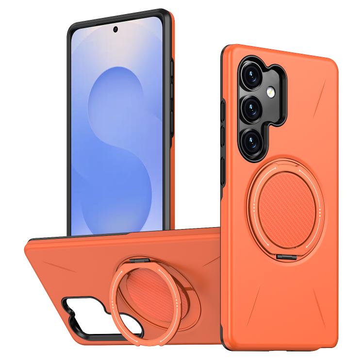 For Samsung Galaxy S25+ 5G Metal Rotation Holder MagSafe TPU Hybrid PC Phone Case(Orange)
For Samsung Galaxy S25+ 5G Metal Rotation Holder MagSafe TPU Hybrid PC Phone Case(Orange)