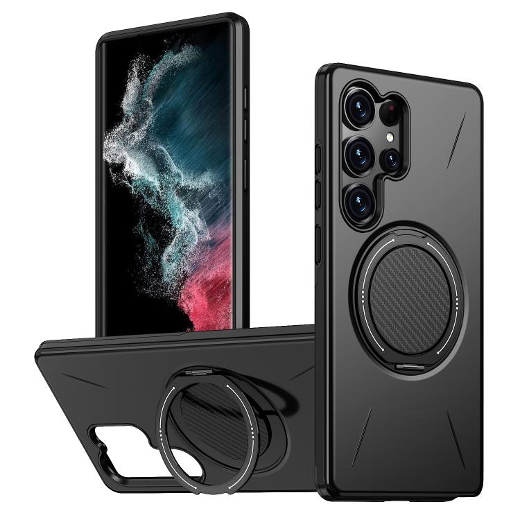 For Samsung Galaxy S22 Ultra 5G Metal Rotation Holder MagSafe TPU Hybrid PC Phone Case(Black)
For Samsung Galaxy S22 Ultra 5G Metal Rotation Holder MagSafe TPU Hybrid PC Phone Case(Black)