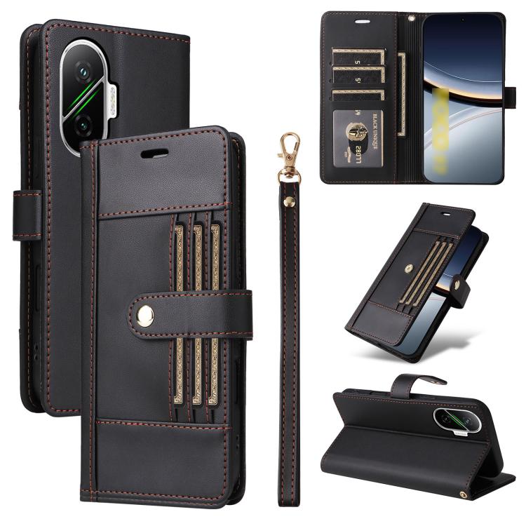 For Xiaomi Poco F7 / Redmi Turbo 4 Pro Six Card Slots Buckle Leather Phone Case with Lanyard(Black)
For Xiaomi Poco F7 / Redmi Turbo 4 Pro Six Card Slots Buckle Leather Phone Case with Lanyard(Black)