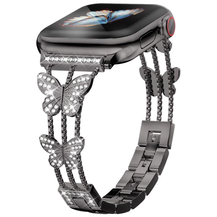 For Apple Watch 42 / 44 / 45 / 46 / 49mm xDfind Butterfly-shaped Diamond Metal Watch Band(Black) 
For Apple Watch 42 / 44 / 45 / 46 / 49mm xDfind Butterfly-shaped Diamond Metal Watch Band(Black)