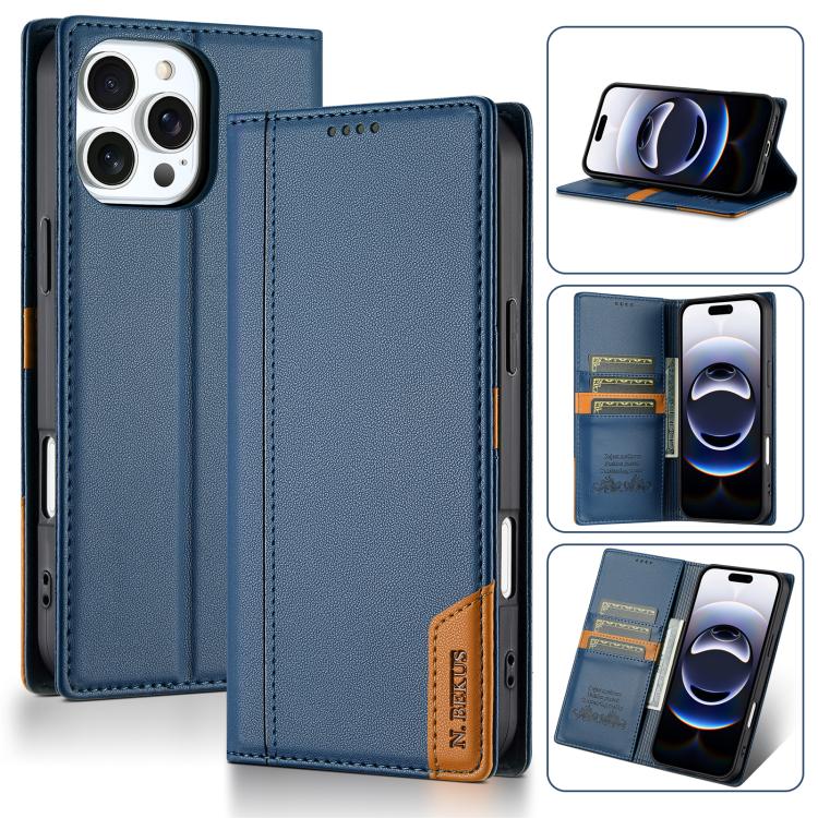 For iPhone 16 Pro N.BEKUS P3 RFID Stitching Magnetic Flip Leather Phone Case(Blue)
For iPhone 16 Pro N.BEKUS P3 RFID Stitching Magnetic Flip Leather Phone Case(Blue)