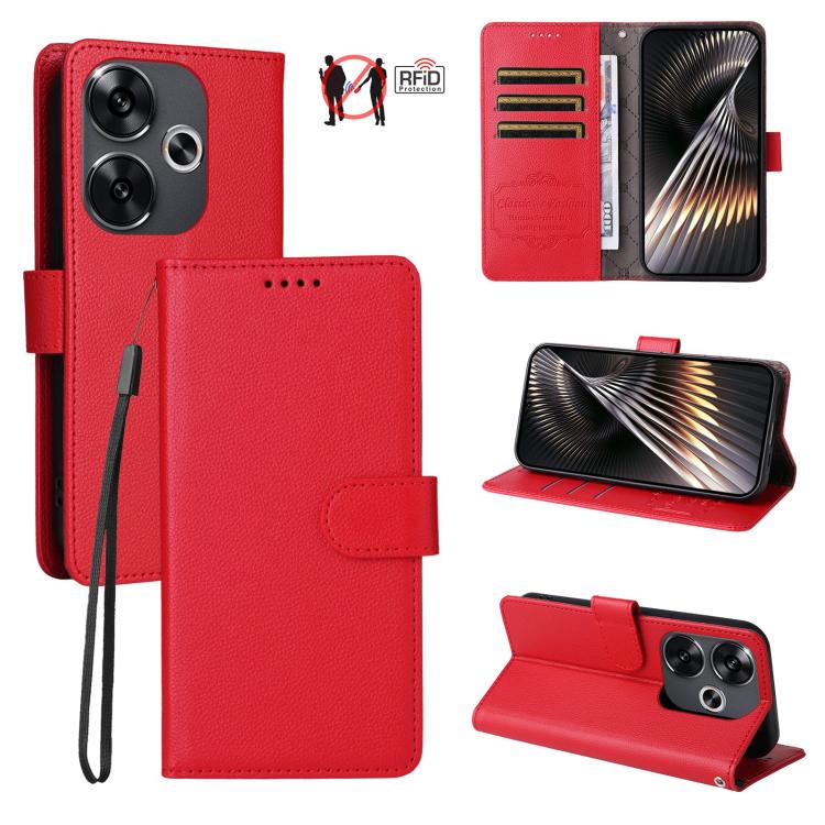For Redmi Turbo 3 5G / Poco F6 Litchi Texture RFID Blocking 3-Card Wallet Leather Phone Case(Red)
For Redmi Turbo 3 5G / Poco F6 Litchi Texture RFID Blocking 3-Card Wallet Leather Phone Case(Red)