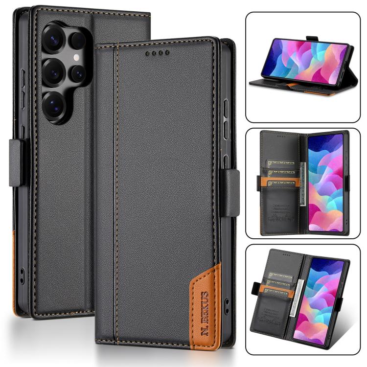 For Samsung Galaxy S24 Ultra 5G N.BEKUS P3 RFID Stitching Magnetic Flip Leather Phone Case(Black)
For Samsung Galaxy S24 Ultra 5G N.BEKUS P3 RFID Stitching Magnetic Flip Leather Phone Case(Black)