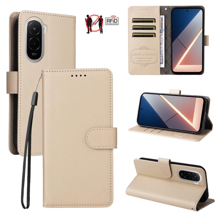 For Xiaomi Poco M7 4G 169mm Litchi Texture RFID Blocking 3-Card Wallet Leather Phone Case(Beige)
For Xiaomi Poco M7 4G 169mm Litchi Texture RFID Blocking 3-Card Wallet Leather Phone Case(Beige)