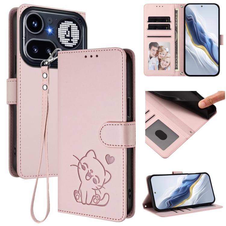 For Nothing Phone 4a Pro Embossed Heart Cat Leather Phone Case with Hand Strap(Pink)
For Nothing Phone 4a Pro Embossed Heart Cat Leather Phone Case with Hand Strap(Pink)