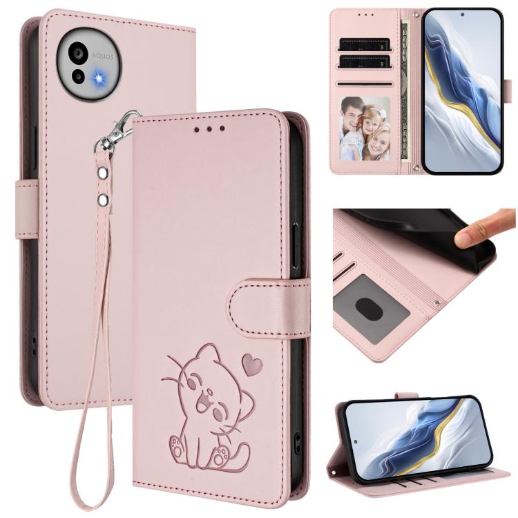 For Sharp Aquos wish6 Embossed Heart Cat Leather Phone Case with Hand Strap(Pink)
For Sharp Aquos wish6 Embossed Heart Cat Leather Phone Case with Hand Strap(Pink)