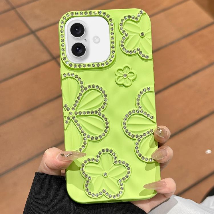 For iPhone 16 Flower Crystal Diamond TPU Phone Case(Green)
For iPhone 16 Flower Crystal Diamond TPU Phone Case(Green)