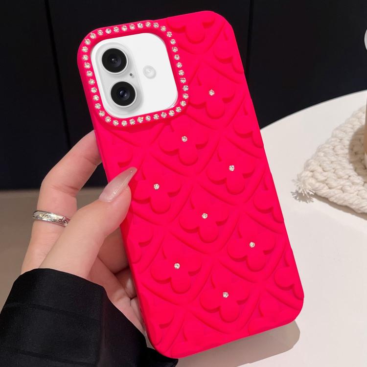 For iPhone 16 Plus Oil-sprayed 3D Flower Diamond TPU Phone Case(Rose Red) 
For iPhone 16 Plus Oil-sprayed 3D Flower Diamond TPU Phone Case(Rose Red)