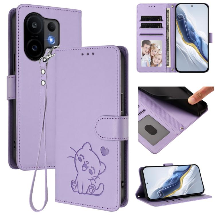 For vivo S30 Embossed Heart Cat Leather Phone Case with Hand Strap(Light Purple)
For vivo S30 Embossed Heart Cat Leather Phone Case with Hand Strap(Light Purple)