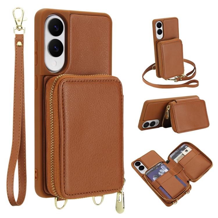For Samsung Galaxy S25 FE 5G Crossbody Zipper RFID Card Bag Phone Case(Brown)
For Samsung Galaxy S25 FE 5G Crossbody Zipper RFID Card Bag Phone Case(Brown)