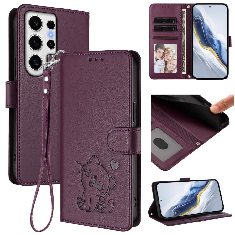 For Samsung Galaxy S24 Ultra 5G Embossed Heart Cat Leather Phone Case with Hand Strap(Dark Purple)
For Samsung Galaxy S24 Ultra 5G Embossed Heart Cat Leather Phone Case with Hand Strap(Dark Purple)