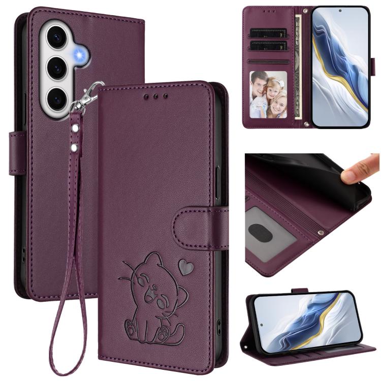 For Samsung Galaxy S23 FE 5G Embossed Heart Cat Leather Phone Case with Hand Strap(Dark Purple)
For Samsung Galaxy S23 FE 5G Embossed Heart Cat Leather Phone Case with Hand Strap(Dark Purple)