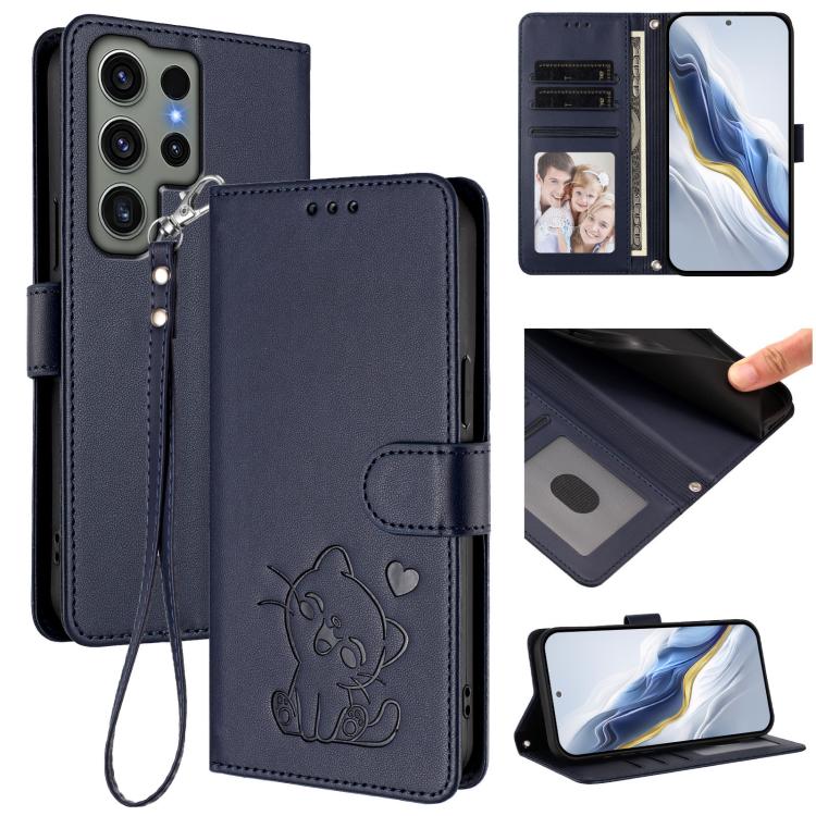 For Samsung Galaxy S23 Ultra 5G Embossed Heart Cat Leather Phone Case with Hand Strap(Blue)
For Samsung Galaxy S23 Ultra 5G Embossed Heart Cat Leather Phone Case with Hand Strap(Blue)