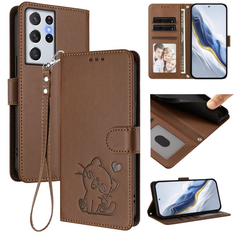 For Samsung Galaxy S21 Ultra 5G Embossed Heart Cat Leather Phone Case with Hand Strap(Brown)
For Samsung Galaxy S21 Ultra 5G Embossed Heart Cat Leather Phone Case with Hand Strap(Brown)
