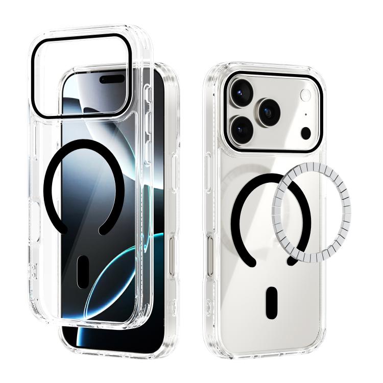 For iPhone 17 Pro ABEEL MagSafe Magnetic Color Ring Anti-scratch Transparent Phone Case(Black)
For iPhone 17 Pro ABEEL MagSafe Magnetic Color Ring Anti-scratch Transparent Phone Case(Black)