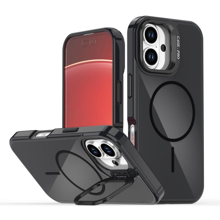 For iPhone 16 Plus Bright Color Imitation Camera Bracket Magsafe Phone Case(Midnight Black) 
For iPhone 16 Plus Bright Color Imitation Camera Bracket Magsafe Phone Case(Midnight Black)