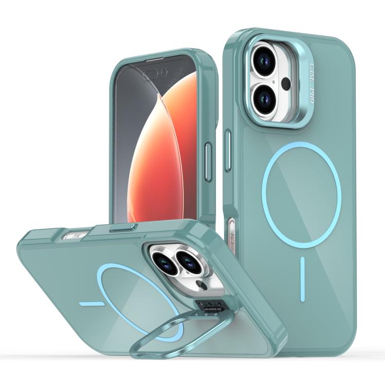 For iPhone 16 Bright Color Imitation Camera Bracket Magsafe Phone Case(Riptide Blue) 
For iPhone 16 Bright Color Imitation Camera Bracket Magsafe Phone Case(Riptide Blue)