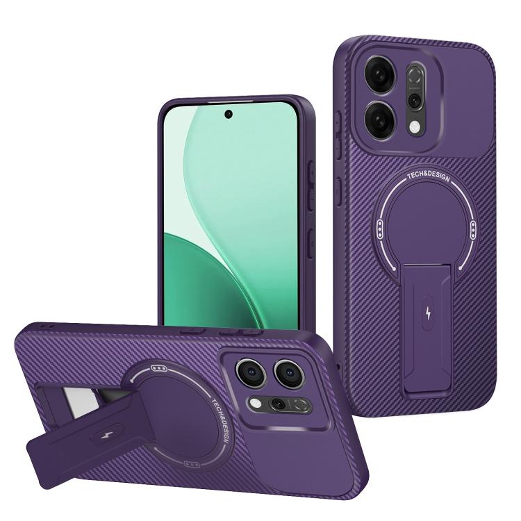 For OPPO Reno14 5G Global Carbon Fiber Texture MagSafe Phone Case with Holder(Purple)
For OPPO Reno14 5G Global Carbon Fiber Texture MagSafe Phone Case with Holder(Purple)