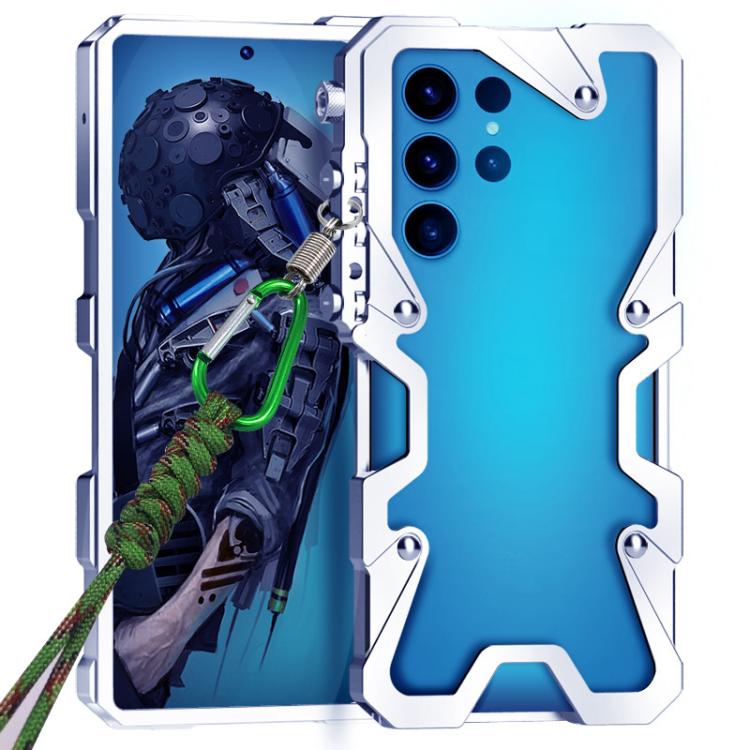 For Samsung Galaxy S24 Ultra 5G Trigger Design Hollow Metal Frame Phone Case with Lanyard(Silver)
For Samsung Galaxy S24 Ultra 5G Trigger Design Hollow Metal Frame Phone Case with Lanyard(Silver)