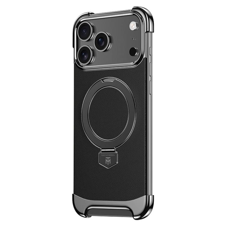 For iPhone 17 Pro Max Borderless MagSafe Ring Holder Plain Leather Phone Case(Black)
For iPhone 17 Pro Max Borderless MagSafe Ring Holder Plain Leather Phone Case(Black)