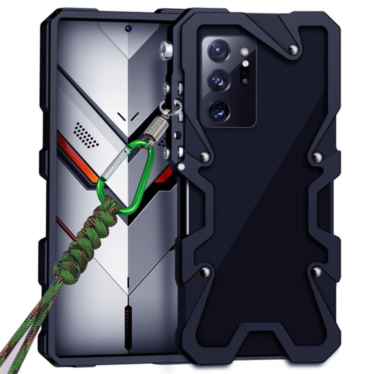 For Samsung Galaxy Note20 Ultra Trigger Design Hollow Metal Frame Phone Case with Lanyard(Black)
For Samsung Galaxy Note20 Ultra Trigger Design Hollow Metal Frame Phone Case with Lanyard(Black)