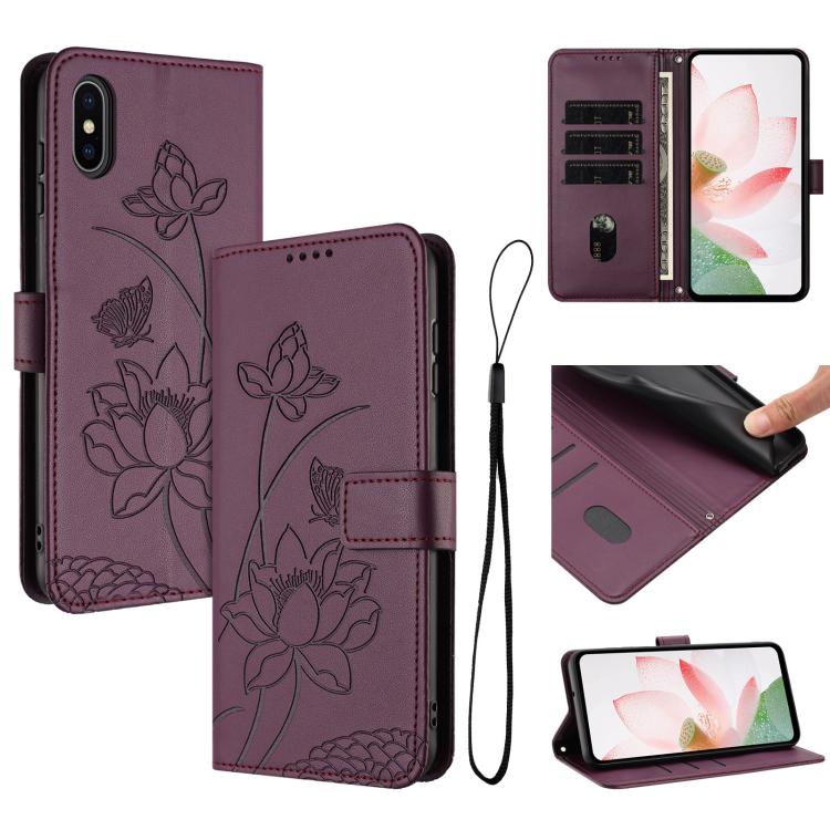 For iPhone XS Max Lotus Embossed Leather Phone Case with Lanyard(Wine Red)
For iPhone XS Max Lotus Embossed Leather Phone Case with Lanyard(Wine Red)