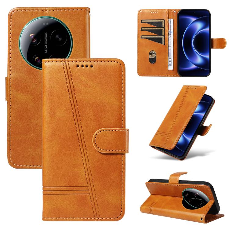 For Xiaomi 17 Ultra T-type Stitch Leather Phone Case(Yellow)
For Xiaomi 17 Ultra T-type Stitch Leather Phone Case(Yellow)