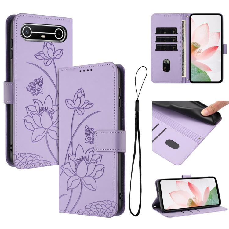 For Tecno Pova Slim Lotus Embossed Leather Phone Case with Lanyard(Purple)
For Tecno Pova Slim Lotus Embossed Leather Phone Case with Lanyard(Purple)