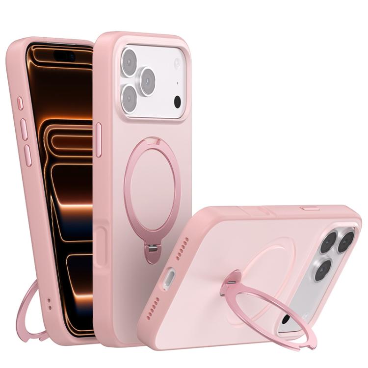 For iPhone 17 Pro Contrast Color Rotation Holder Magsafe Phone Case(Pink)
For iPhone 17 Pro Contrast Color Rotation Holder Magsafe Phone Case(Pink)