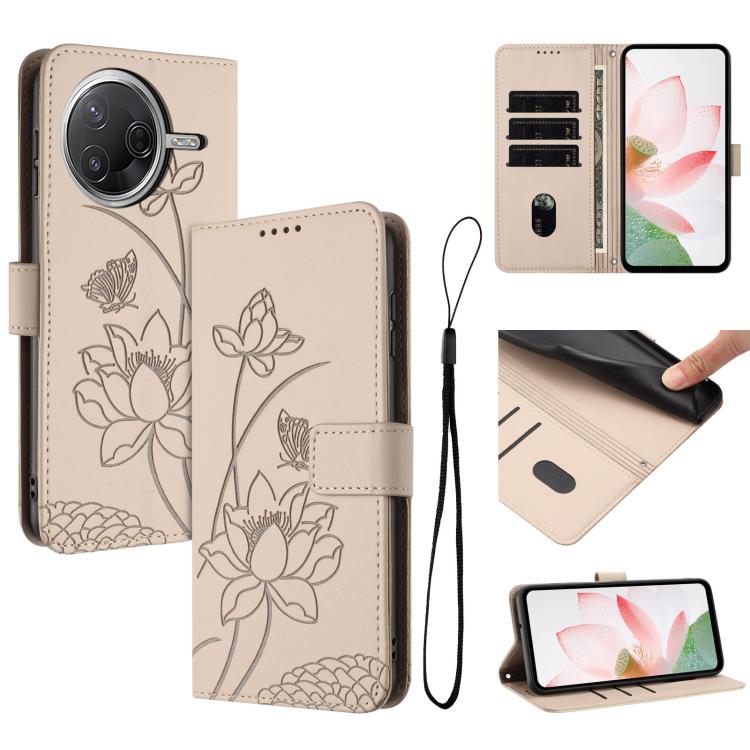 For Xiaomi Poco F7 Pro Lotus Embossed Leather Phone Case with Lanyard(Beige)
For Xiaomi Poco F7 Pro Lotus Embossed Leather Phone Case with Lanyard(Beige)