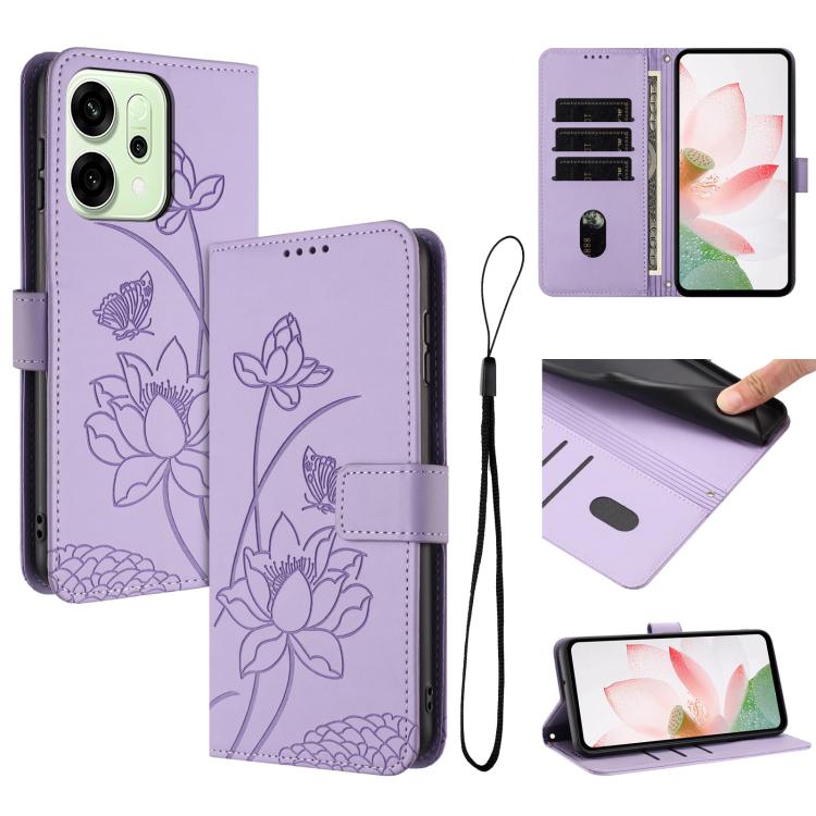 For OPPO Reno14 Pro 5G Global Lotus Embossed Leather Phone Case with Lanyard(Purple)
For OPPO Reno14 Pro 5G Global Lotus Embossed Leather Phone Case with Lanyard(Purple)