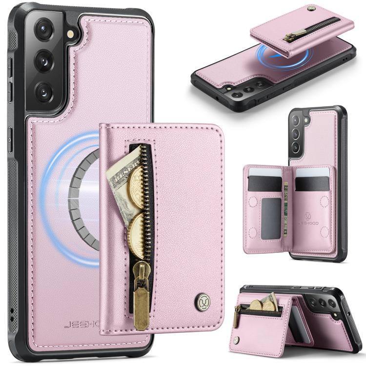 For Samsung Galaxy S22 5G JEEHOOD J12 Exquisite RFID MagSafe Zipper Card Bag Phone Case(Pink)
For Samsung Galaxy S22 5G JEEHOOD J12 Exquisite RFID MagSafe Zipper Card Bag Phone Case(Pink)