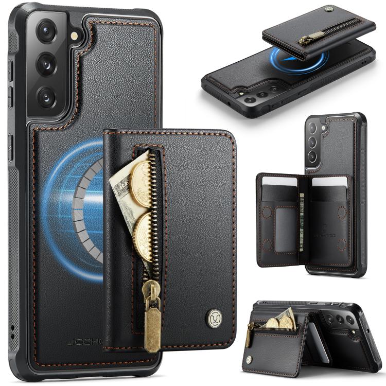 For Samsung Galaxy S22 5G JEEHOOD J12 Exquisite RFID MagSafe Zipper Card Bag Phone Case(Black)
For Samsung Galaxy S22 5G JEEHOOD J12 Exquisite RFID MagSafe Zipper Card Bag Phone Case(Black)