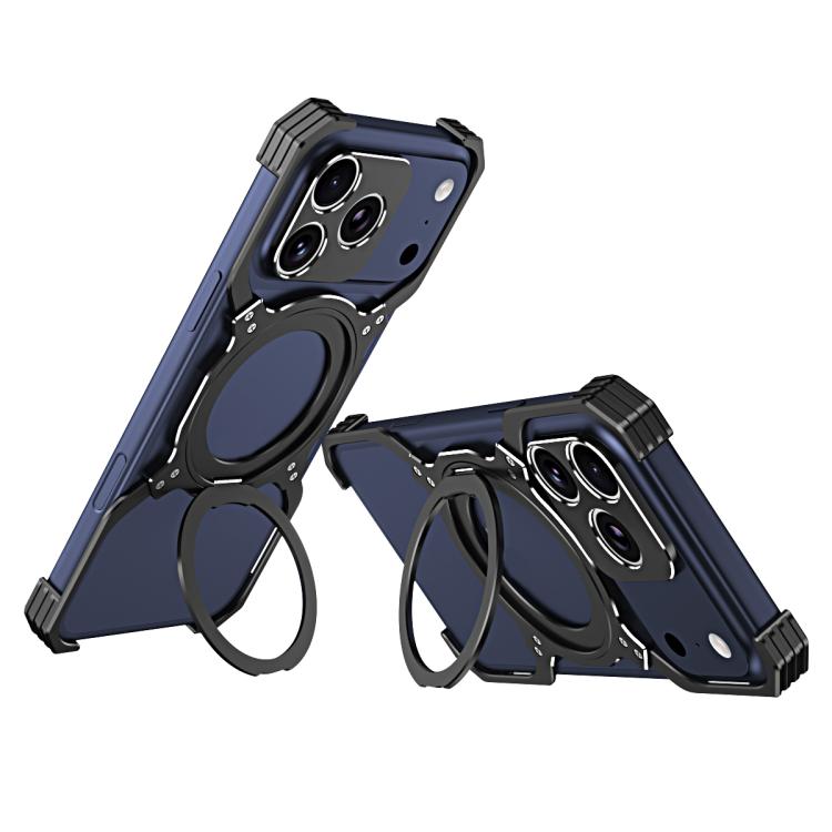 For iPhone 17 Pro Max Mechanical Arm Borderless MagSafe Holder Metal Phone Case(Black Silver) 
For iPhone 17 Pro Max Mechanical Arm Borderless MagSafe Holder Metal Phone Case(Black Silver)