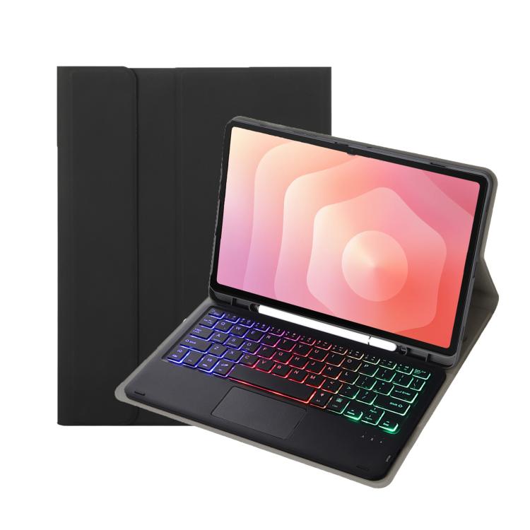 For Samsung Galaxy Tab S11 Candy Color Touch Backlight Bluetooth Keyboard Leather Tablet Case with Pen Holder(Black)
For Samsung Galaxy Tab S11 Candy Color Touch Backlight Bluetooth Keyboard Leather Tablet Case with Pen Holder(Black)
