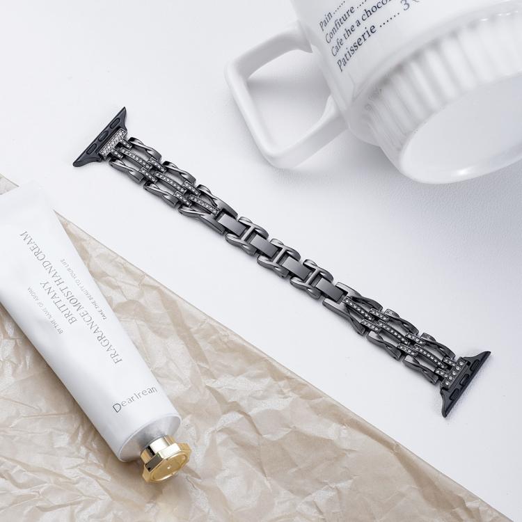 For Apple Watch 42 / 44 / 45 / 46 / 49mm xDfind Flowing Swirls Diamond Metal Watch Band(Black)
For Apple Watch 42 / 44 / 45 / 46 / 49mm xDfind Flowing Swirls Diamond Metal Watch Band(Black)