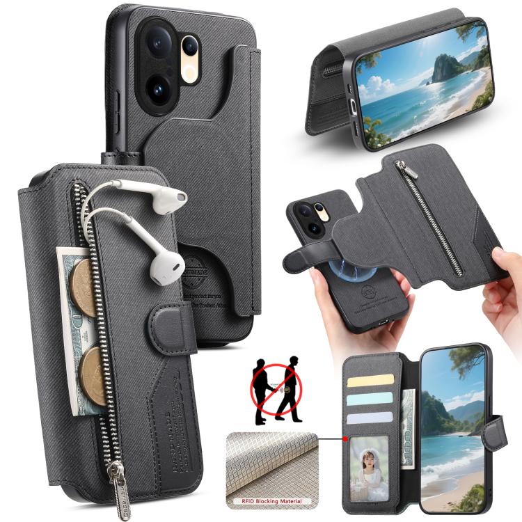 For vivo S30 Pro mini Twill Fabric MagSafe RFID Anti-theft Zipper Wallet Leather Phone Case(Black)
For vivo S30 Pro mini Twill Fabric MagSafe RFID Anti-theft Zipper Wallet Leather Phone Case(Black)