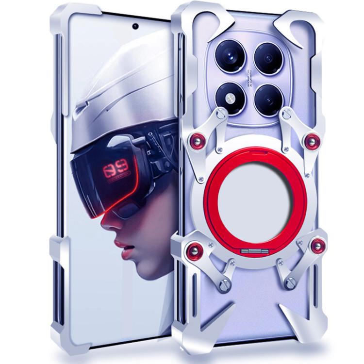 For Redmi Note 14 Pro 5G Rotating Bracket Hollow Metal Phone Case with Lanyard(Silver)
For Redmi Note 14 Pro 5G Rotating Bracket Hollow Metal Phone Case with Lanyard(Silver)